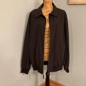 Faconnable Black Lightweight Bomber Jacket Men Size XXL